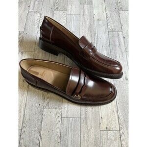 Sam Edelman Womens 9.5 Colin Brown Patent Leather Penny Loafers Shoes